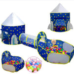 Carpa Túnel 3 en 1 con Castillo, Piscina y 50 Pelotas
